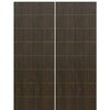 Flush Fiberglass Exterior Double Doors with Horizontal Grooves, Mahogany Wood Grain Texture