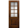 96" Tall 2/3 Lite SDL, 8 Lite Fiberglass Entry Door with Knotty Alder Wood Grain