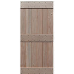 Knotty Alder Ranch Style Mid Rail Barn Door