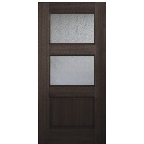80" Tall 2 Lite/1 Panel Mahogany Entry Door
