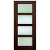 Mahogany 8'-0" Tall Continental 4 Lite Barn Door