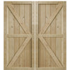 Knotty Alder Double Z Two Panel Double Barn Door