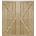 Knotty Alder Double Z Two Panel Double Barn Door