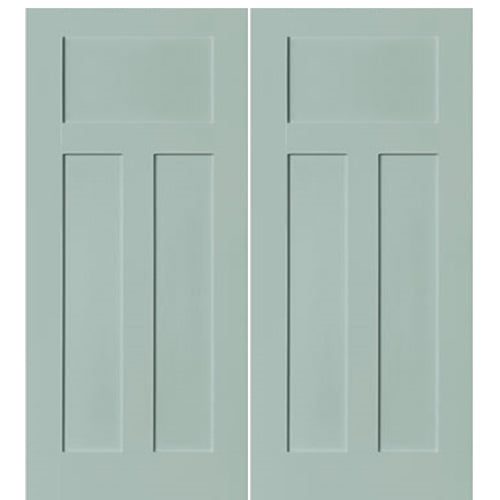 Craftsman Style 3-Panel MDF Double Barn Door