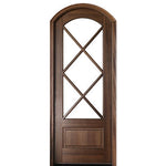Pre-hung 36"x96" True Divided Lite 7-Lite Mahogany Arch Top Entry Door