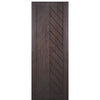 Flush Fiberglass Entry Door with Modern Chevron Design, Mahogany Wood Grain Skin