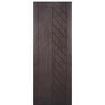 Flush Fiberglass Entry Door with Modern Chevron Design, Mahogany Wood Grain Skin