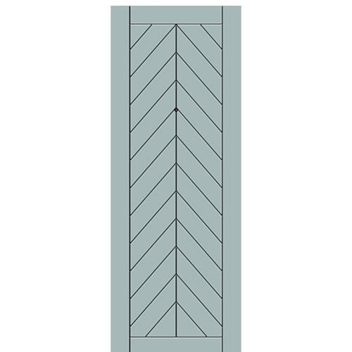 Flush Fiberglass Entry Door with Modern Chevron Design, Smooth Skin