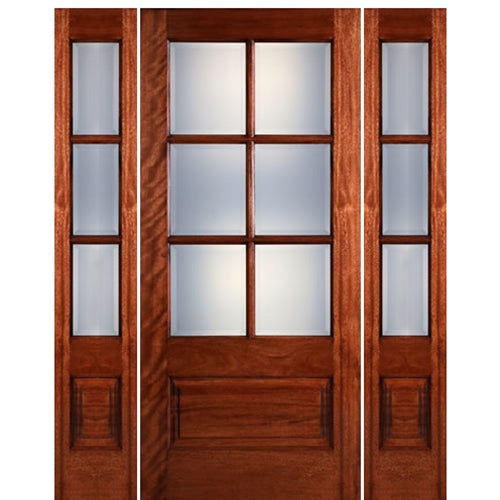 Hoelscher Mahogany Wood TDL 6Lite 1 Panel NRM12 Exterior Single