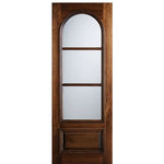 36"x96" Tall 3-Lite Circle Lite True Divided Lite (TDL) Mahogany Wood Entry Door