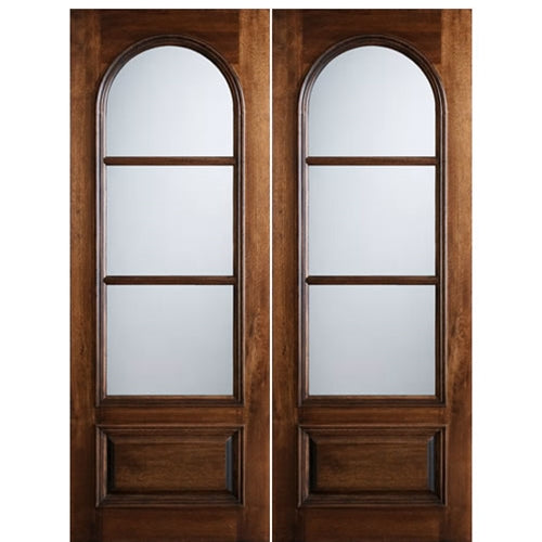 72"X96" 3-Lite Circle Lite True Divided Lite (TDL) Mahogany Wood Entry Double Doors