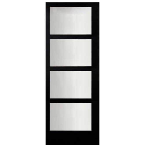Narrow Profile 4 Lite 4-Block Smooth Fiberglass Entry Door