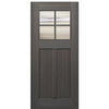 36"x80" Craftsman Style 4-Lite 2 Panel Mahogany Entry Door