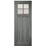 36"x96" Craftsman Style 4-Lite 3 Panel Mahogany Entry Door