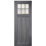 36"x96" Craftsman Style 6-Lite 3 Panel Mahogany Entry Door