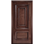 80" Tall Panel in Panel Solid Mahogany Wood Entry Door with Raised Moulding