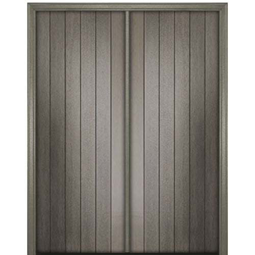 96" Tall Mahogany Square Top Plank Double Door