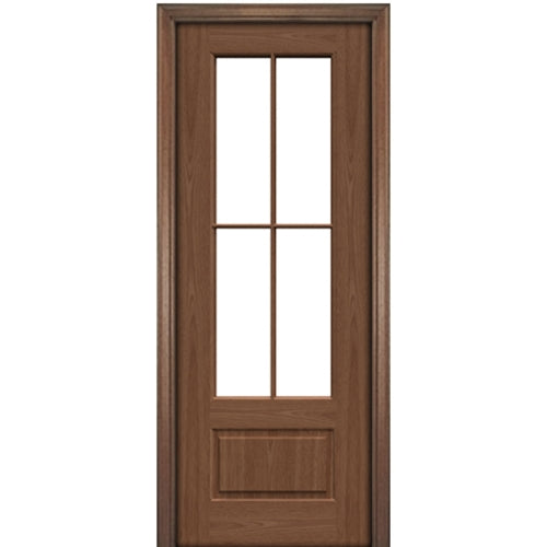 Port Collection Biscayne Mahogany 4 Lite Prehung HVHZ Impact Rated Door