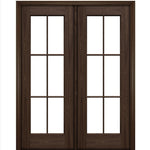Port Collection Naples Mahogany 6 Lite Prehung HVHZ Impact Rated Double Door