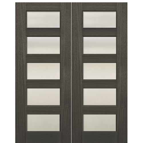 5 Lite Mahogany Continental Double Door