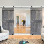 Mid Rail Plank Barn Door | Knotty Alder Ranch Style Mid Rail Barn Door