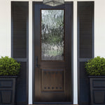 2/3 Lite KA-2 | 2/3 Lite Fiberglass Double Entry Door with Privacy or Clear Glass and Knotty Alder Wood Grain