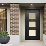 S005 | Modern 3-Square Lite Steel Entry Door