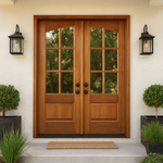 Tiffany TDL 6LT 6/8 E-04 | Mahogany True Divided Arch Lite (TDL) 6-Lite Double Entry Doors