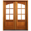 Tiffany TDL 6LT 6/8 E-04 | Mahogany True Divided Arch Lite (TDL) 6-Lite Double Entry Doors
