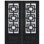 1-Panel 3/4 Lite Moderna-2 | 1-Panel 3/4 Lite Moderna Design Fiberglass Double Entry Door with Steel Grille.