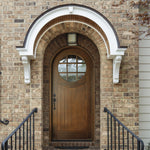Porthole 9LT E-01B | Pre-hung Mahogany Round Top Porthole 9-Lite Entry Door with Clear Beveled Glass