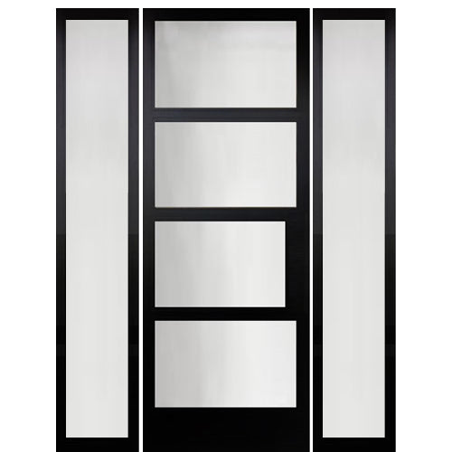 NP 4 Lite 1-Block 2 Sidelites Smooth FG | Narrow Profile 4 Lite 1-Block 2 Sidelites Smooth Fiberglass Entry Door