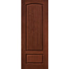 2-Panel Cherry Wood Grain Fiberglass Entry Door