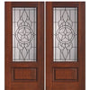 1 Panel 3/4 Lite Brazos Design Fiberglass Double Entry Door