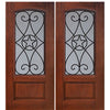 1 Panel Arch Lite Austin Design Fiberglass Double Entry Door