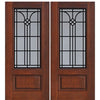 1 Panel 3/4 Lite Cantania Design Fiberglass Double Entry Door