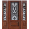 1 Panel 3/4 Lite Salento Design Fiberglass Entry Door and Two Sidelites