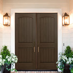 2-Panel Arch V-Groove Double Door-FG-2 | 72" x 80" 2-Panel Arch V-Groove Fiberglass Entry Double Door
