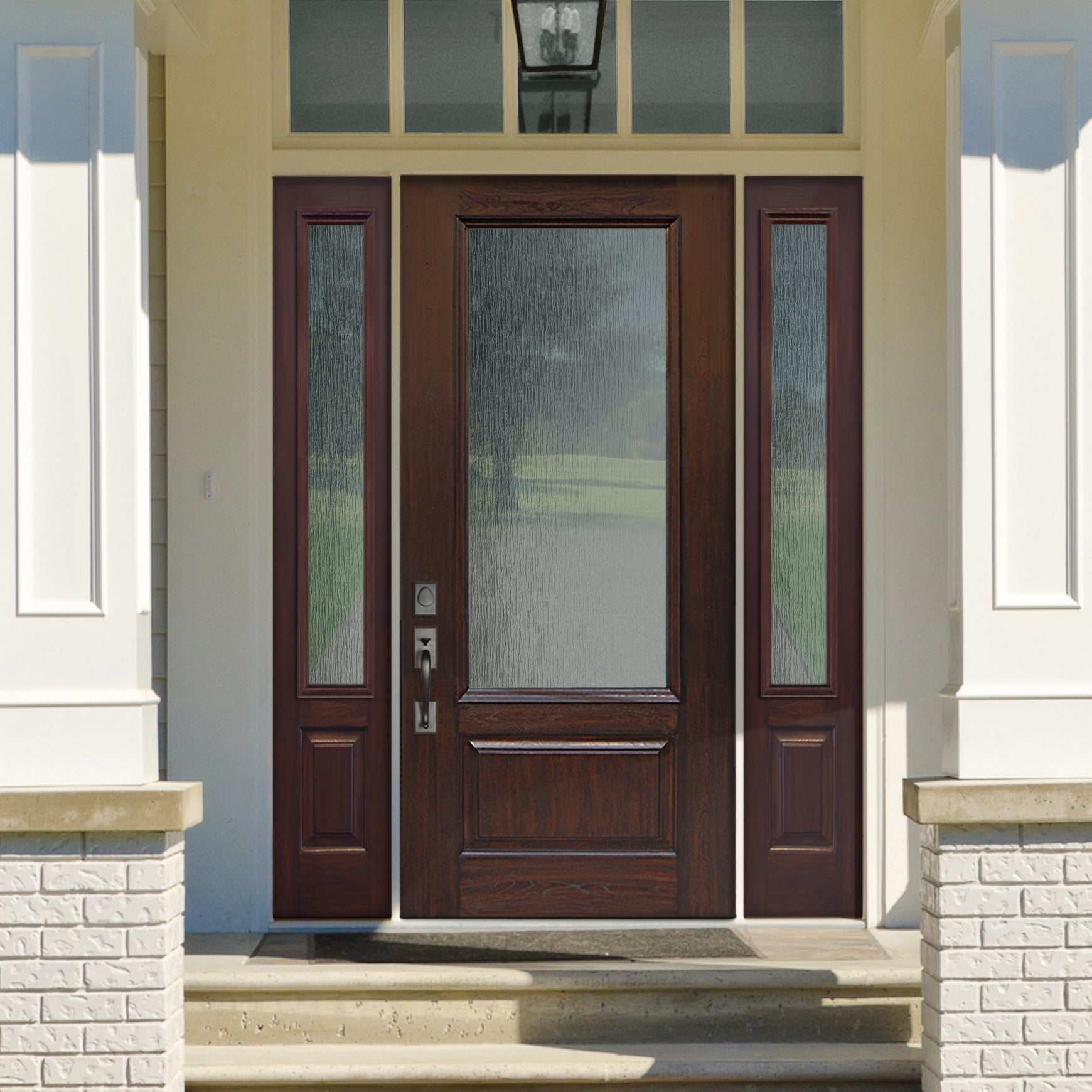 3/4 Lite-2 | 3/4 Lite Fiberglass Exterior Double Door with Privacy or Clear Glass
