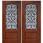 1 Panel Arch Lite Palermo Design Fiberglass Double Entry Door