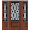1 Panel 3/4 Lite La Salle Design Fiberglass Entry Door with Two Sidelites