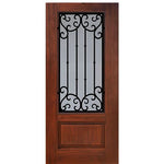 1 Panel 3/4 Lite Valencia Design Fiberglass Entry Door