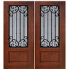 1 Panel 3/4 Lite Valencia Design Fiberglass Double Entry Door