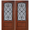 1 Panel Arch Lite Charleston Design Fiberglass Double Entry Door