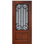 1 Panel Arch Lite Valencia Design Fiberglass Entry Door