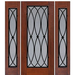 Full Lite LaSalle Design Fiberglass Entry Door with Two Sidelites