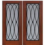 Full Lite La Salle Design Fiberglass Double Entry Door