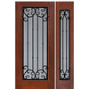 Full Lite Valencia Design Fiberglass Entry Door with Sidelite
