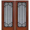 Full Lite Valencia Design Fiberglass Double Entry Door