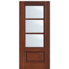 80" Tall 3/4 Lite 1 Panel 3 Lite SDL Horizontal, Fiberglass Entry Door